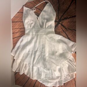 One And Only Collective White Halter Neck Ruffle Romper Women’s S